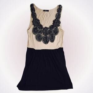 Soprano Mini Dress with Textured Fabric Roses | Sz S
